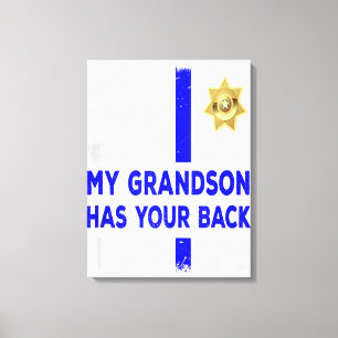Toile Grand-parents de l'agent de police Mon petit-fils