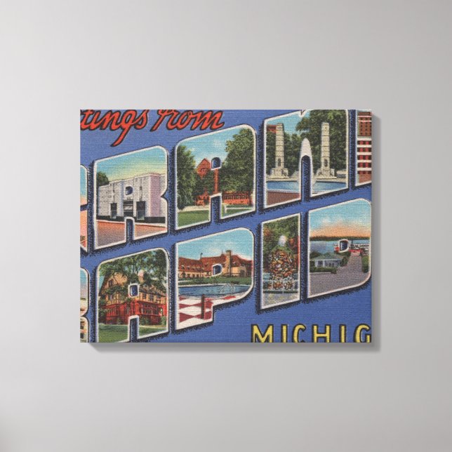 Toile Grand Rapids, Michigan - Scènes de grandes lettres (Recto)