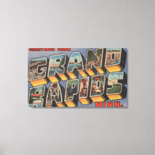 Toile Grand Rapids, Minnesota - Scènes de grandes lettre