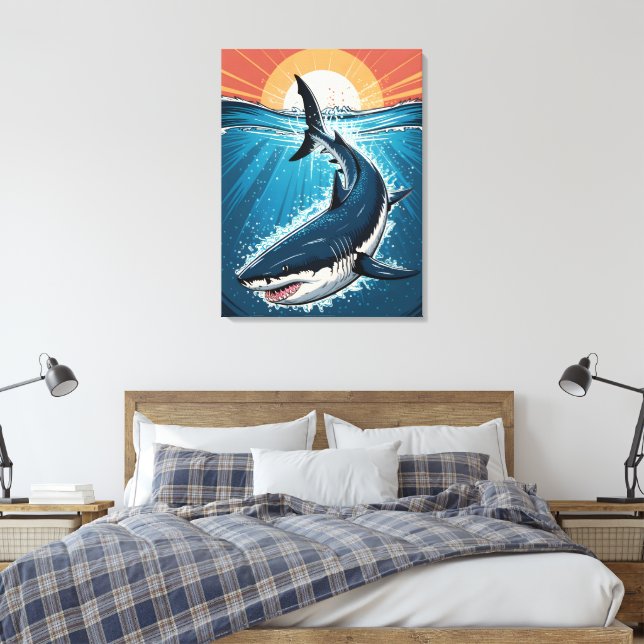 Toile Grand requin blanc (Insitu(Chambre))