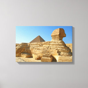Toile Grand Sphinx de Gizeh avec la pyramide de Khafre -
