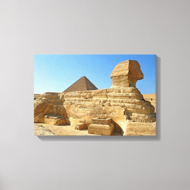 Toile Grand Sphinx de Gizeh avec la pyramide de Khafre - (Recto)