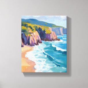 Toile Grand Sur, peinture à l'aquarelle de la côte calif