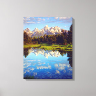 Toile Grand Tetons se reflétant dans la rivière Snake