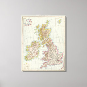 Toile Grande-Bretagne, Irlande - Map of UK, Ireland