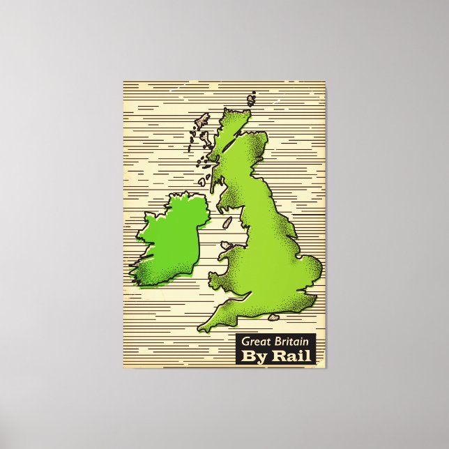 Toile Grande-Bretagne par rail affiche (Recto)