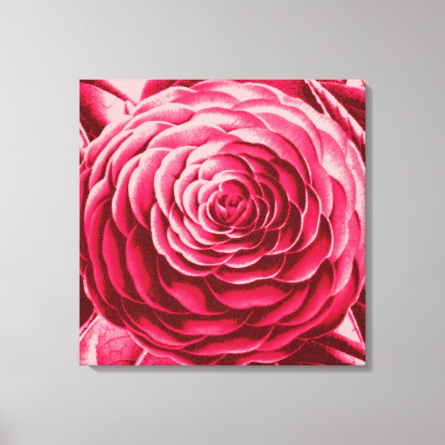 Toile Grande Camellie, Tons de Vin et Rose (Recto)