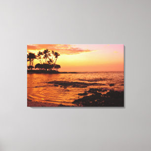 Toile Grande Île, Hawaï. Coucher de soleil, Grande Île H