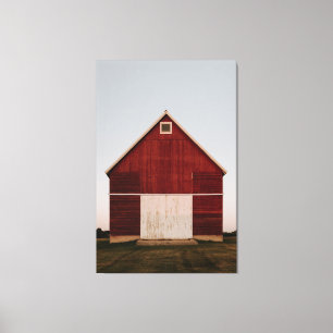TOILE GRANDE IMPRIMANTE QUAD À BARN ROUGE SUR DES CANVAS