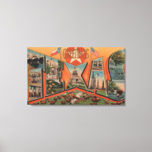 Toile Grande lettre du Texas (bétail frôlant la scène