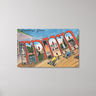 Toile Grande lettre ScenesIndiana de l'Indiana (Racecar)