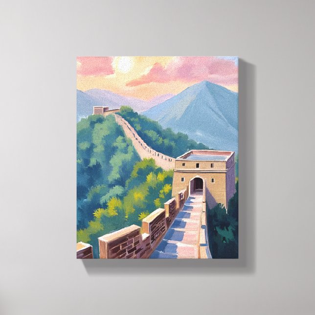 Toile Grande Muraille de Chine | Peinture de voyage (Recto)