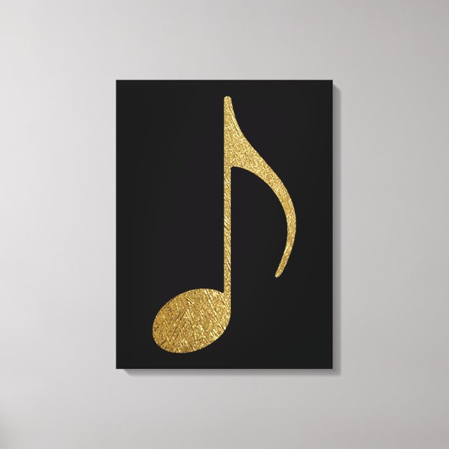 Toile grande note de musique couleur or (Recto)