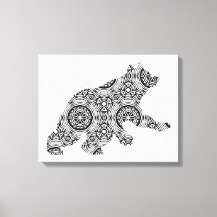 Toile Grande page de coloration pour adultes de l'Ours g