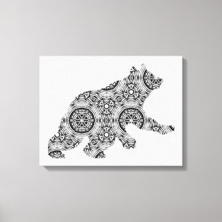 Toile Grande page de coloration pour adultes de l'Ours g