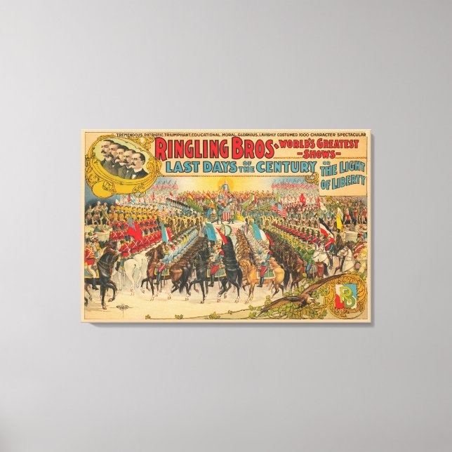 Toile Grande Parade Avec Des Hommes En Uniformes À Cheva (Recto)