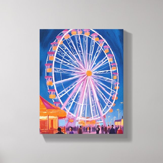 Toile Grande roue | Aquarelle de carnaval sur planche (Recto)