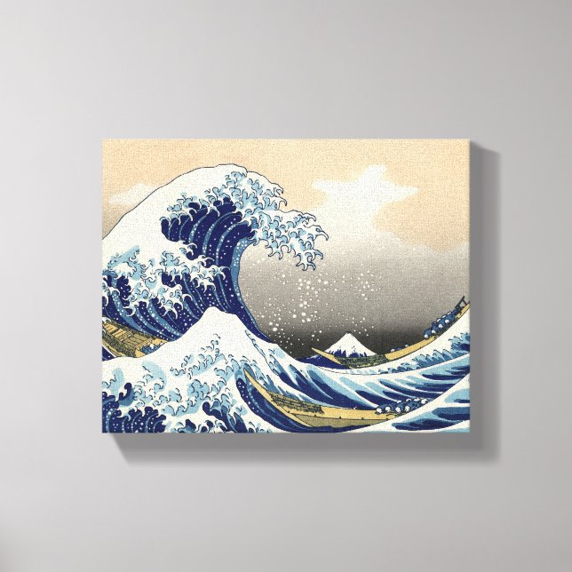 Toile Grande vague Kanagawa peinture japonaise (Recto)
