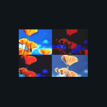 Toile Grandes Poppies Quadtych Art Enveloppé Canvas<br><div class="desc">Grandes Poppies Quadtych Art Wrapped Canvas, Idéal pour la maison, le bureau ou la tanière. La peinture surréaliste de ces pavots californiens attire l'oeil et est inhabituelle. Ce tableau particulier est grand - avec 4 panneaux, présentant 4 styles uniques de peintures numériques de la même image. Parfait pour une grande...</div>