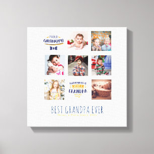 Toile GRANDPA PHOTO COLLAGE CADEAU Fier Papa Pops Gramps
