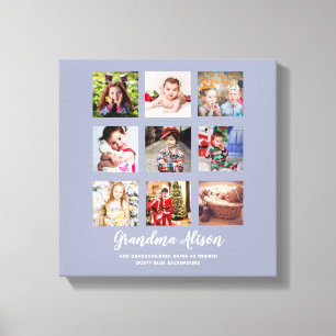 Toile GRANDPARENT CADEAUX DE COLLAGE PHOTO - Bleu Dusty