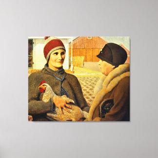 Toile Grant Wood - Appraisement, peinture fine art,