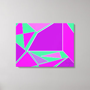 Toile Graphique Abstrait - design vert violet