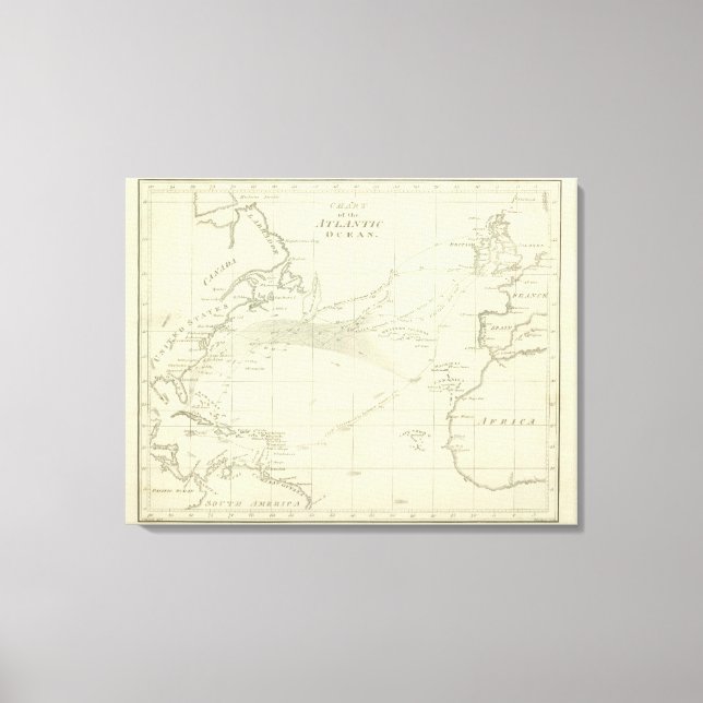 Toile Graphique de l'océan Atlantique (Recto)