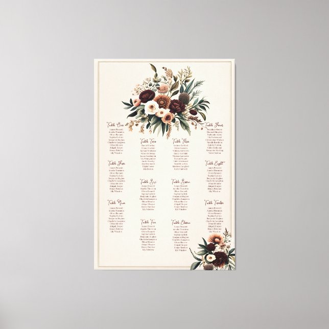Toile Graphique de sièges Boho Florals (Recto)