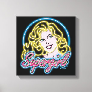 Toile Graphique des lumières de Neon Retro Supergirl