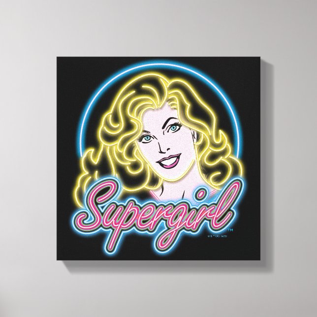 Toile Graphique des lumières de Neon Retro Supergirl (Recto)