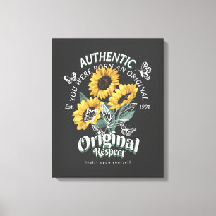 Toile Graphique des tournesols et papillons