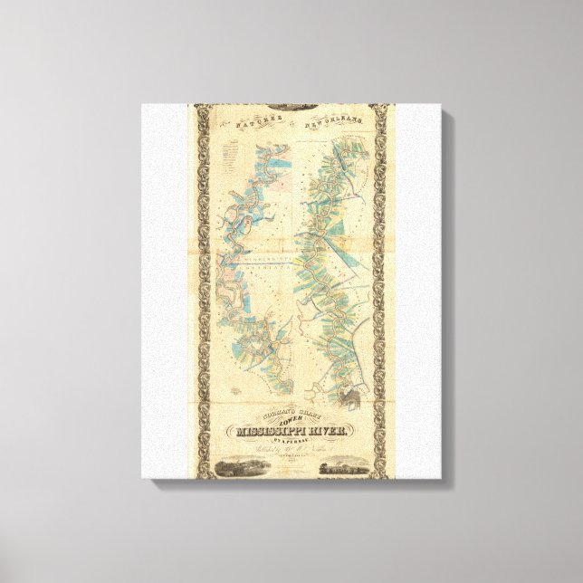 Toile Graphique du fleuve Mississippi inférieur (Recto)