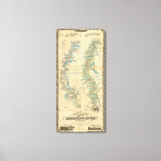 Toile Graphique du fleuve Mississippi inférieur (Recto)