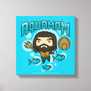 Toile Graphique sous-marin d'Aquaman Chibi Aquaman
