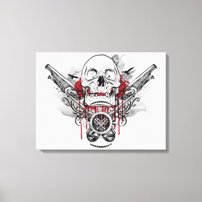 Toile Graphique vectoriel des pistolets crâniens et pira (Recto)