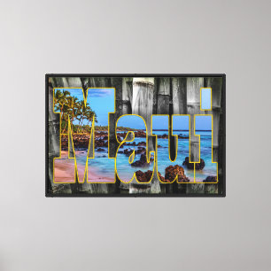 Toile Graphiques Maui sur fond de bambou
