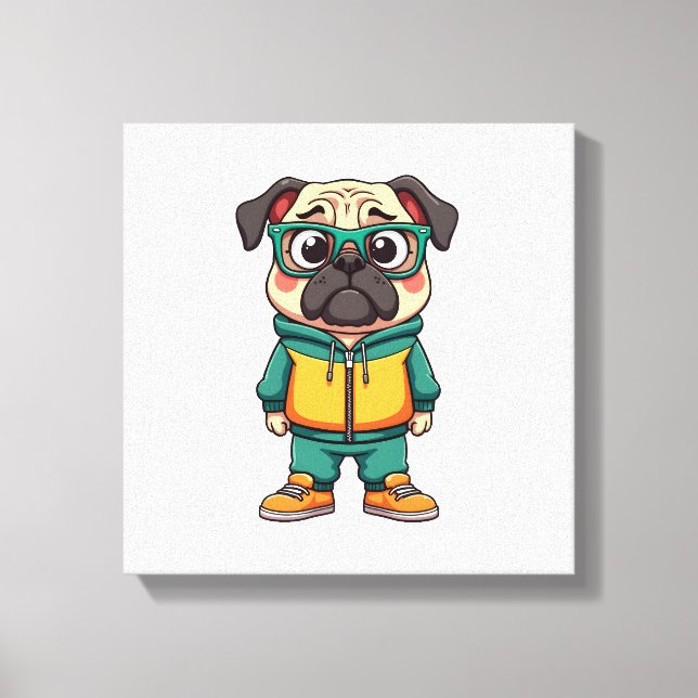 Toile Graphisme de mode de rue de dessin animé de chien  (Recto)