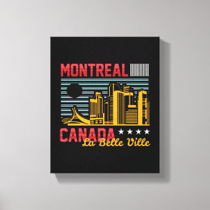 Toile Graphisme de voyage rétro sur la skyline de Montré