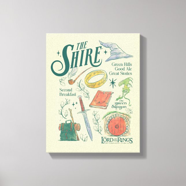 Toile Graphisme en collage aquarelle THE SHIRE™ (Recto)