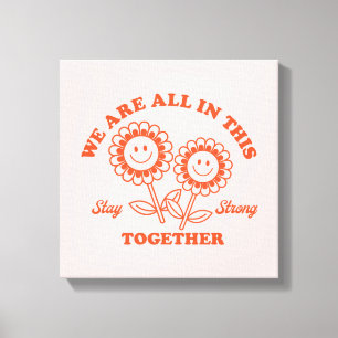 Toile Graphisme Fleur Joyeux Retro