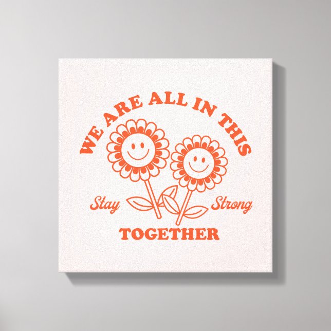 Toile Graphisme Fleur Joyeux Retro (Recto)