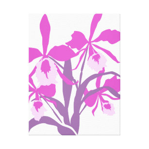 Toile Graphisme moderne fleur violet orchidée imprimé