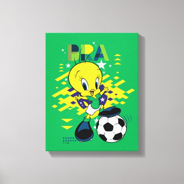 Toile Graphisme TWEETY™ Équipe Brésil Football (Recto)