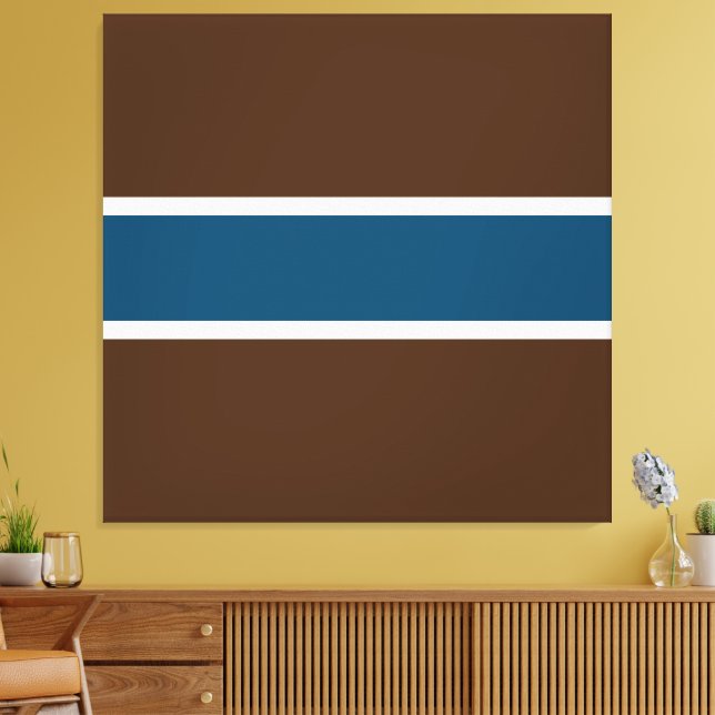Toile Gras Athlétisme Océan Bleu Profond Brown Blancs (Insitu(Salon))