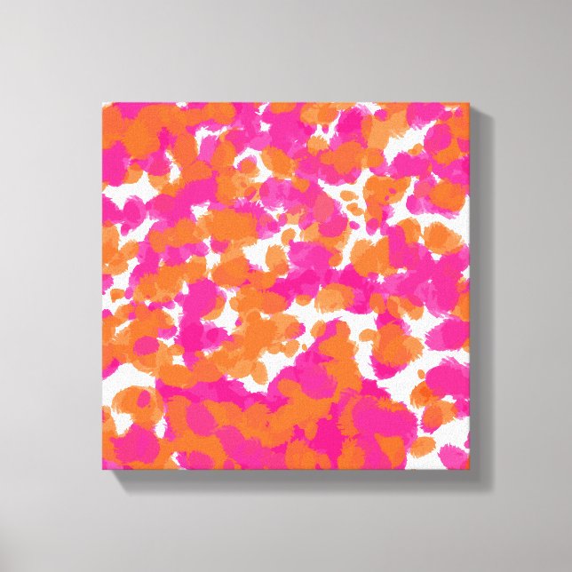 Toile Gras Fille Rose Chaud Fuchsia Orange Peinture Spla (Recto)