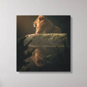Toile Gras Lion Bold Shadow Twin Canvas Art