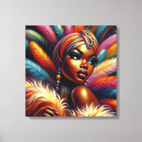 Gras Vintage Pin-up Femmes africaines plumes année