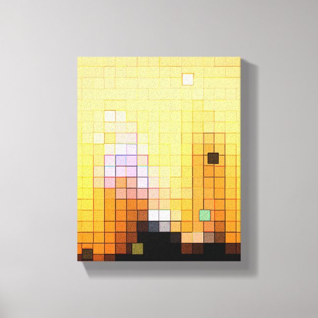 Toile Gratte-ciel coucher de soleil (Recto)