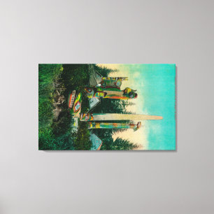 Toile Graves et totems indiens dans l'État de l'Alaska